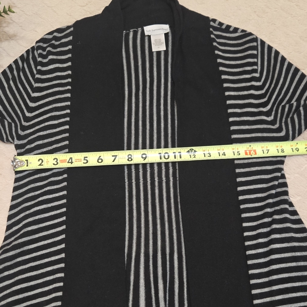 Soft Surroundings Black and Gray Downtown Waterfall Cardigan, Size Small - Picture 3 of 5